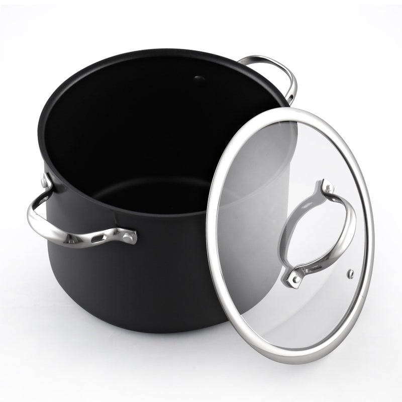 Cooks Standard وعاء طهي قياسي من كوكز ستاندرد مع غطاء زجاجي، 8-كوارت، وعاء كاسرول كلاسيكي غير لاصق، أسود - Image 4